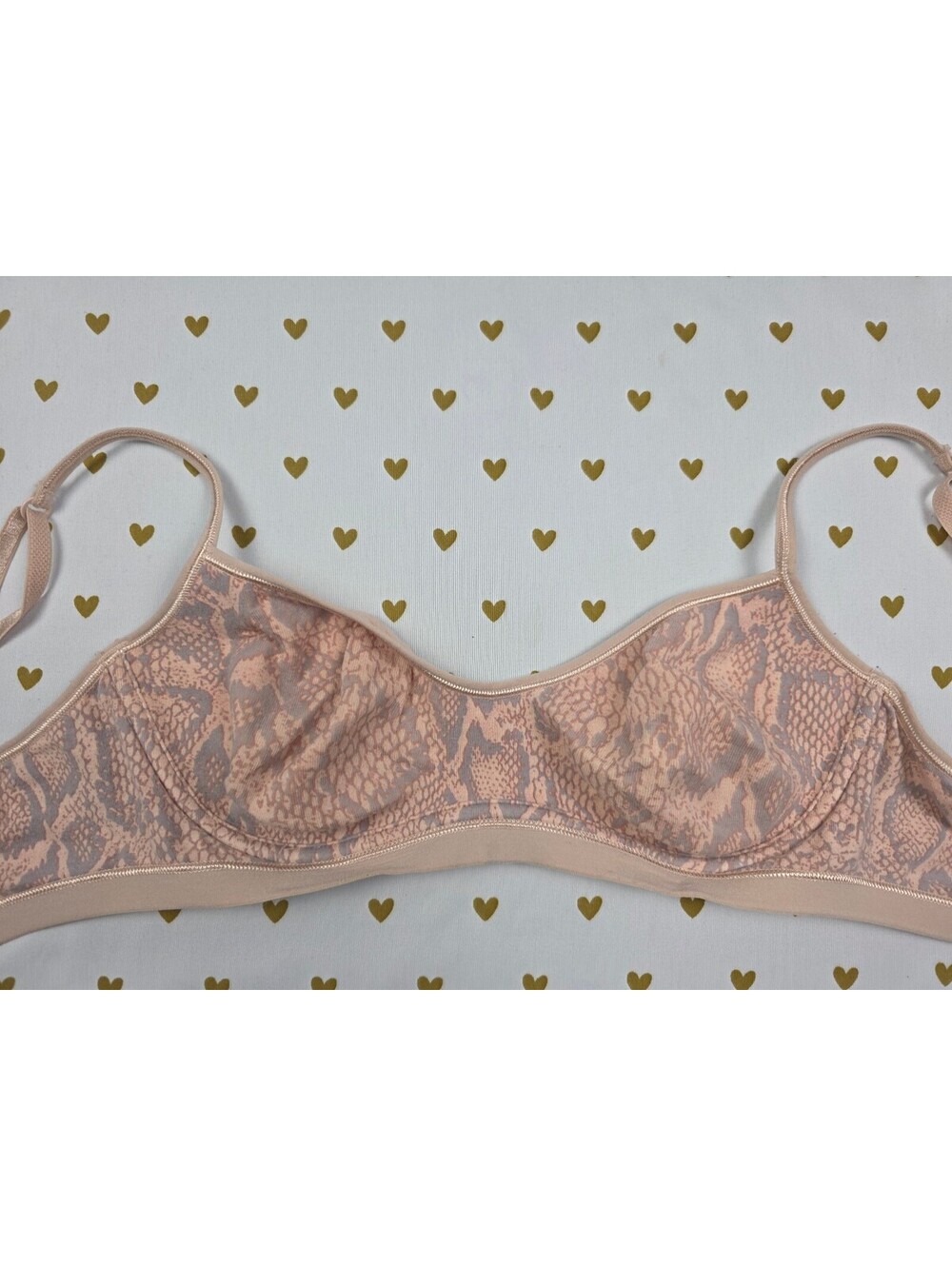 Victorias Secret Vintage Animal Print snake Bralette Bra Top Lounge 34C
